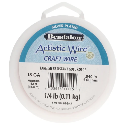 Filo di rame Artistic Wire da 1 mm - Placcato in argento dorato anti-ossidazione x15.8m