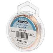 Filo di rame Artistic Wire 0,51 mm - Placcato argento dorato anti-ossidazione x 13,7 m