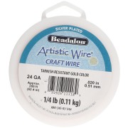 Filo di rame Artistic Wire 0,51 mm - Placcato argento dorato anti-ossidazione x 62,4 m