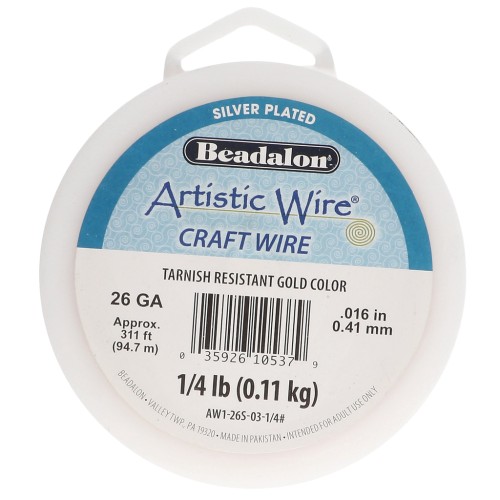 Filo di rame Artistic Wire 0,41 mm - Placcato argento dorato anti-ossidazione x 94,7 m