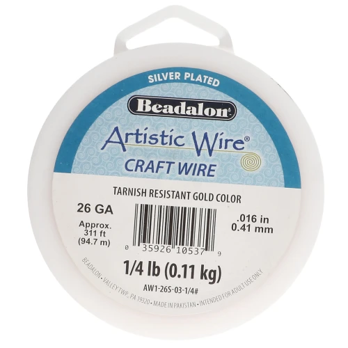 Filo di rame Artistic Wire 0,41 mm - Placcato in argento dorato anti-ossidazione x94.7m