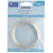 Filo di rame tondo da 2,6 mm Artistic Wire anti-ossidazione - Argento x 1,5 m
