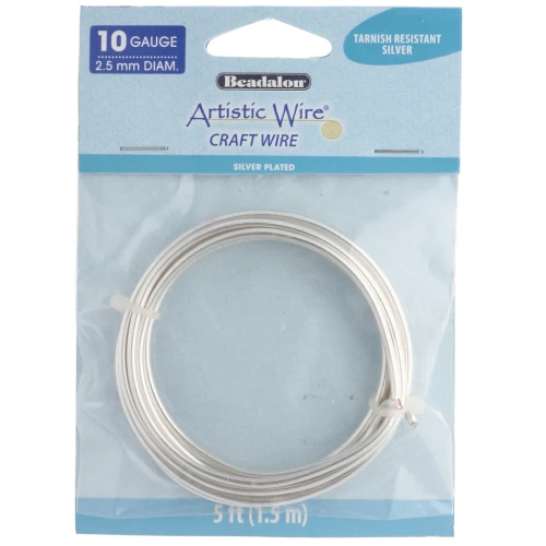 Filo di rame tondo da 2,6 mm Artistic Wire - Placcato argento anti-ossidazione x1.5m