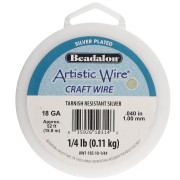 Filo di rame tondo da 1 mm Artistic Wire anti-ossidazione - Argento x 15,8 m