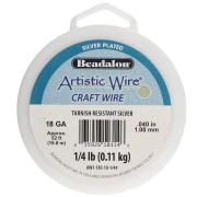 Filo di rame tondo da 1 mm Artistic Wire - Placcato argento anti-ossidazione x 15,8 m