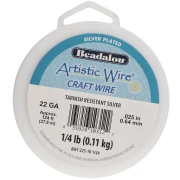 Filo di rame tondo 0,64 mm Artistic Wire anti-ossidazione - Argento x 37,8 m