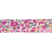 Sbieco in tessuto Liberty - Emma and Georgina - Bianco - Fucsia - Verde x 1 m