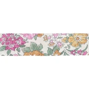 Sbieco in tessuto Liberty - Clare Rich - Bianco - Rosa - Verde x 1 m