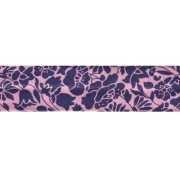 Sbieco in tessuto Liberty - Meadowland - Rosa - Blu notte x 1 m