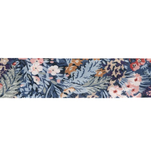Sbieco in tessuto Liberty - Connie Evelyn - Blu - Terracotta - Ocra x1m