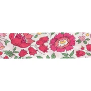 Sbieco in tessuto Liberty - D'anjo - Bianco - Ciliegia - Verde x 1 m