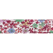 Sbieco in tessuto Liberty - Fruit punch - Bianco - Multicolore x 1 m