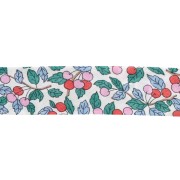 Sbieco in tessuto Liberty - Collen's - Bianco - Blu - Verde x 1 m