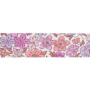 Sbieco in tessuto Liberty - Organic - Crema - Rosa antico - Malva x1m