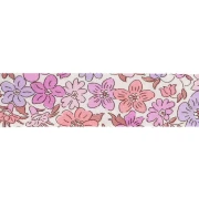 Sbieco in tessuto Liberty - Organic - Crema - Rosa antico - Malva x1m