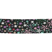 Sbieco in tessuto Liberty - Adelajda - Nero - Multicolore x 1 m