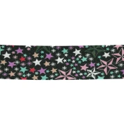 Sbieco in tessuto Liberty - Adelajda - Nero - Multicolore x 1 m