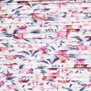 Nastro in tessuto Liberty - Bianco - Malva antico - Rosso x 1 m