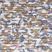 Nastro in tessuto Liberty - Empress - Bianco - Blu grigio - Ocra x 1 m