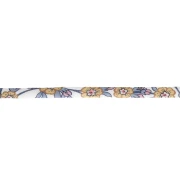 Nastro in tessuto Liberty - Empress - Bianco - Blu grigio - Ocra x 1 m