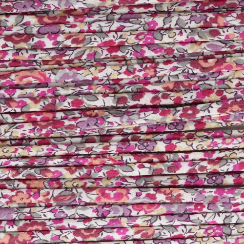 Nastro in tessuto Liberty - Emma and Georgina - Bianco - Rosa - Viola x 1 m