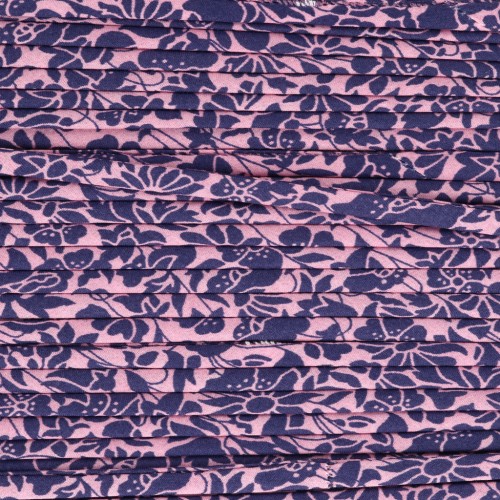Nastro in tessuto Liberty - Meadowland - Rosa - Blu notte x 1 m