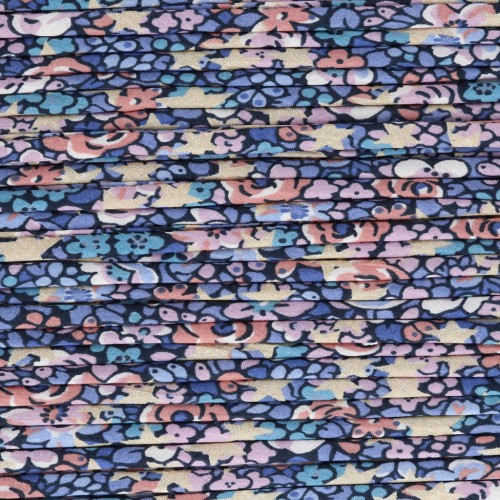 Nastro in tessuto Liberty - Emma and Georgina - Dorato - Lilla - Blu x 1 m