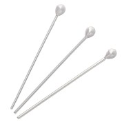 Chiodini pallina 30x0,8 mm - testa del chiodo 2,5 mm - Argento 925 x5|raw }}