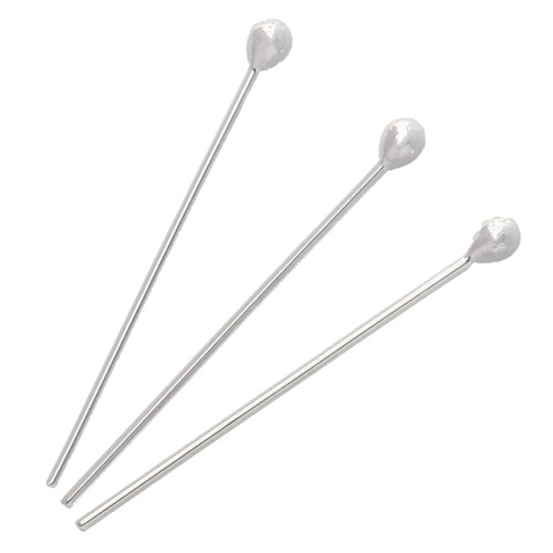 Chiodini pallina 30x0,8 mm - testa del chiodo 2,5 mm - Argento 925 x5