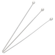 Chiodini pallina 50x0,8 mm - testa del chiodo 2,5 mm - Argento 925 x5