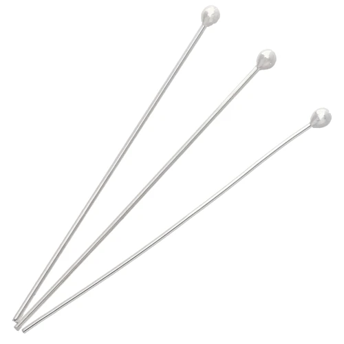 Chiodini pallina 50x0,8 mm - testa del chiodo 2,5 mm - Argento 925 x5
