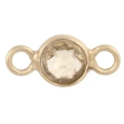Distanziatore rotondo sfaccettato da 4,5 mm con pietra semipreziosa - Argento 925 dorato con oro fino - Citrino