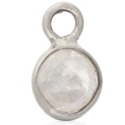 Ciondolo rotondo sfaccettato da 4,5 mm con pietra semipreziosa - Argento 925 - Pietra di luna