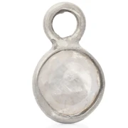 Ciondolo rotondo sfaccettato da 4,5 mm con pietra semipreziosa - Argento 925 - Pietra di luna