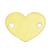 Separatore cuore 2 fori mm.11.8 in Argento 925 dorato con oro fino x1|raw }}