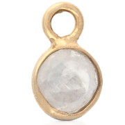 Ciondolo rotondo sfaccettato da 4,5 mm in pietra semipreziosa, argento 925 dorato con oro fino - Pietra di luna