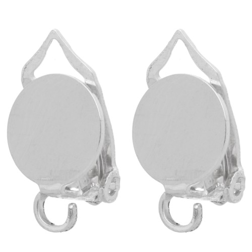 Orecchini a clip con piattino da 8 mm per orecchie non forate - Argento 925 x2