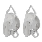 Orecchini a clip con piattino da 8 mm per orecchie non forate - Argento 925 x2