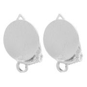 Orecchini a clip con piattino da 10,5 mm per orecchie non forate - Argento 925 x2|raw }}