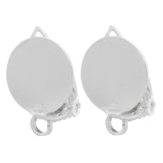 Orecchini a clip con piattino da 10,5 mm per orecchie non forate - Argento 925 x2