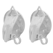 Orecchini a clip con piattino da 10,5 mm per orecchie non forate - Argento 925 x2
