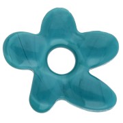 Blu turchese - Perlina fiore irregolare in vetro opaco 18x17 mm - Blu turchese x1 Perlina fiore irregolare in vetro opaco 18x17 mm - Blu turchese x1
