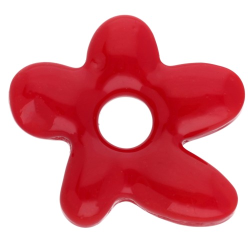 Perla fiore irregolare 18x17 mm in vetro opaco - Rosso x1