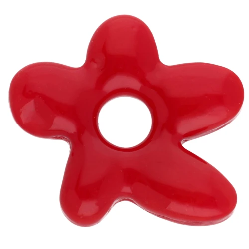 Perla fiore irregolare 18x17 mm in vetro opaco - Rosso x1