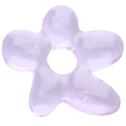 Perla fiore irregolare 18x17 mm in vetro traslucido - Lilla x1