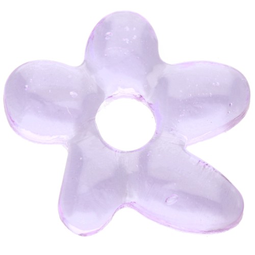 Perla fiore irregolare 18x17 mm in vetro traslucido - Lilla x1