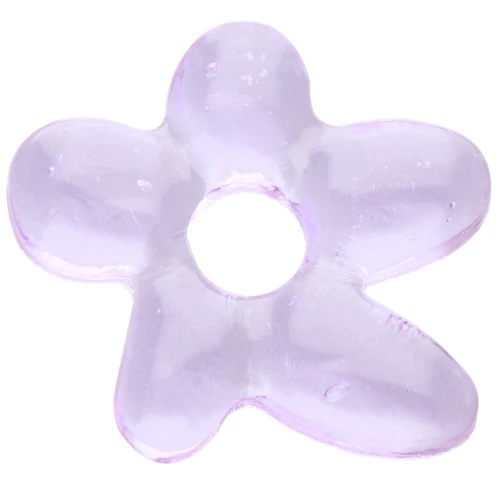 Perla fiore irregolare 18x17 mm in vetro traslucido - Lilla x1
