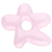 Perla fiore irregolare 18x17 mm in vetro traslucido - Rosa chiaro x1