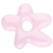 Perla fiore irregolare 18x17 mm in vetro traslucido - Rosa chiaro x1