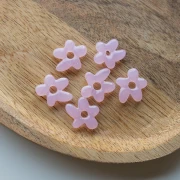 Perla fiore irregolare 18x17 mm in vetro traslucido - Rosa chiaro x1